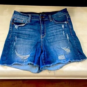 Judy Blue High Rise Denim Cutoff Shorts L